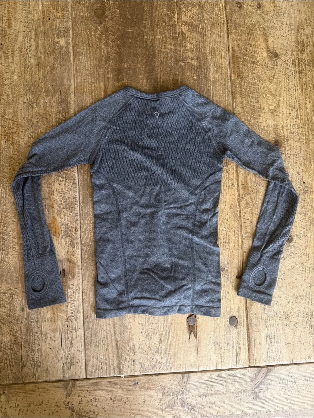 Ivivva Heather Gray Crewneck Active Top with Teal Trim